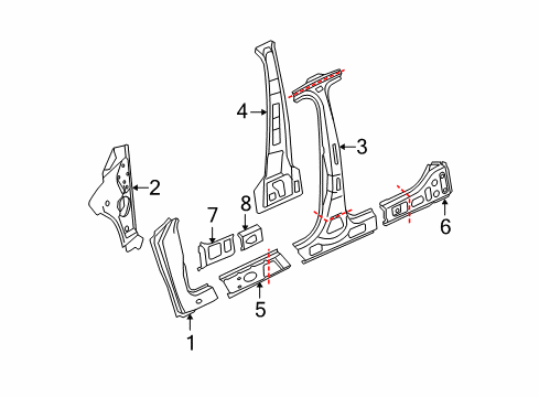 2006 Volkswagen Passat Center Pillar & Rocker, Rocker Panel, Hinge Pillar