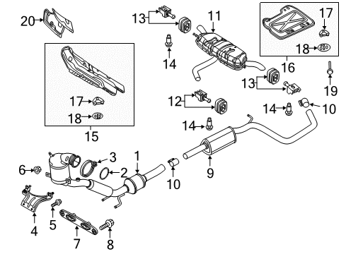 2019 Volkswagen Tiguan Muffler Diagram for 5NN-253-609-F