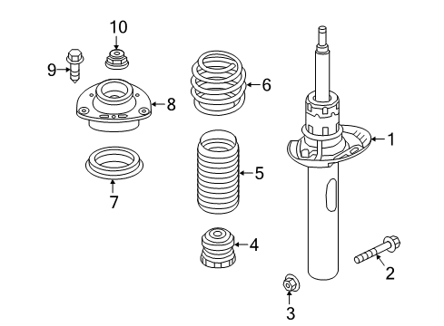 2018 Volkswagen Beetle Struts & Components - Front Diagram 1