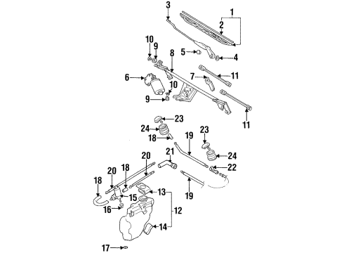 1998 Volkswagen Cabrio Wiper & Washer Components