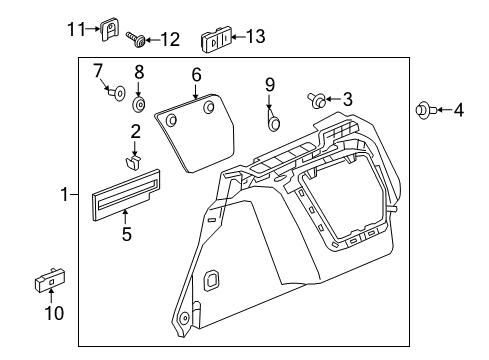2018 Volkswagen Golf SportWagen Interior Trim - Quarter Panels Diagram 1