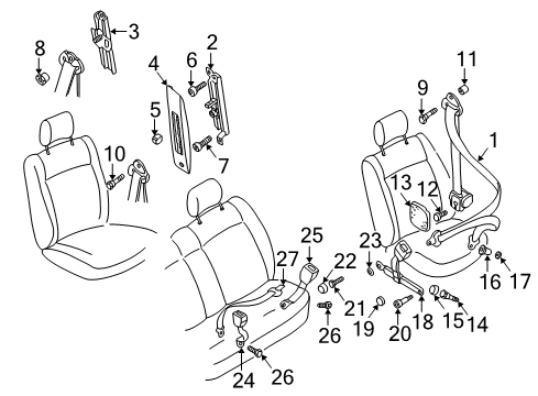 2000 Volkswagen EuroVan Front Seat Belts