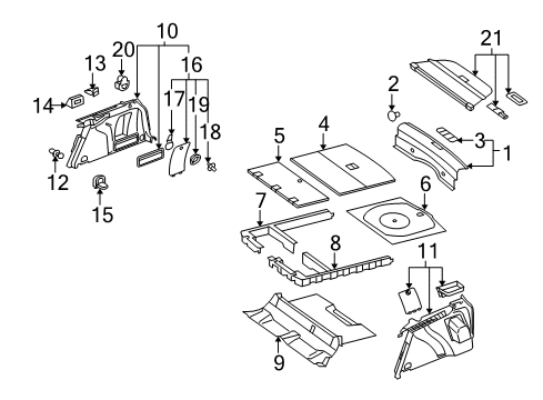2009 Volkswagen Jetta Interior Trim - Rear Body Diagram 1