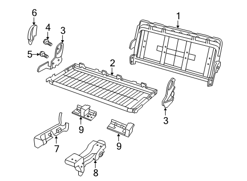 2009 Volkswagen Routan Second Row Seats, Body Diagram 1