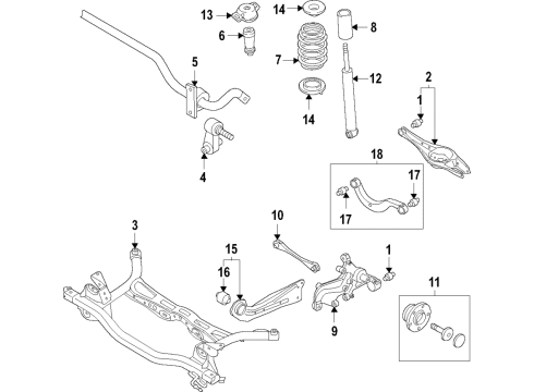 2022 Volkswagen Jetta Rear Suspension, Control Arm Diagram 3
