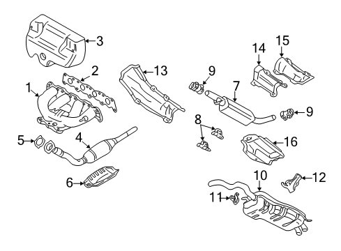 2004 Volkswagen Beetle Exhaust Components, Exhaust Manifold Diagram 3