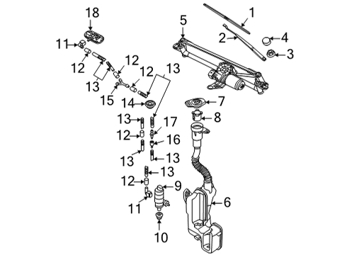 2022 Volkswagen Taos Wiper Blade Diagram for 2GJ-955-426-03C