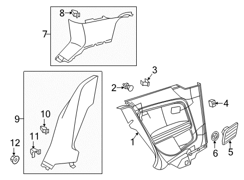 2016 Volkswagen Golf Wheelhouse Trim Diagram for 5GM-867-765-ZA2