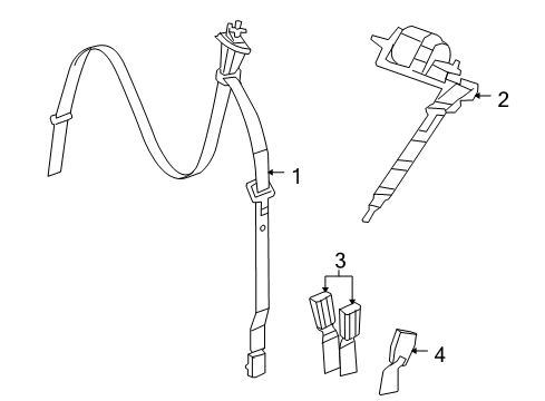 2010 Volkswagen Routan Rear Seat Belts Diagram 2