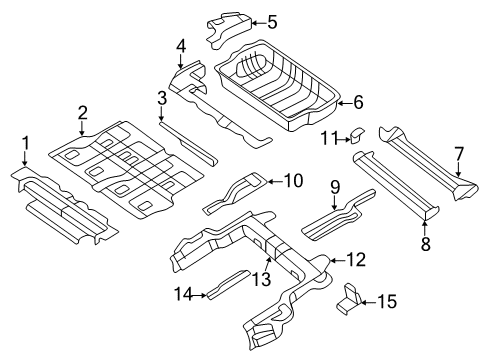 2012 Volkswagen Routan Rear Body - Floor & Rails