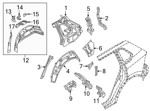 2020 Volkswagen Tiguan Inner Structure - Quarter Panel