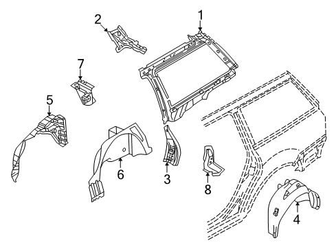1998 Volkswagen Passat Inner Structure - Quarter Panel Diagram 2