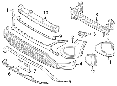 2024 Volkswagen Atlas Bumper & Components - Front Diagram 1