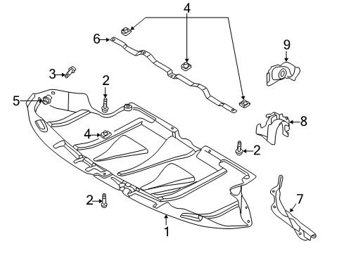 2004 Volkswagen Passat Splash Shields Diagram 3