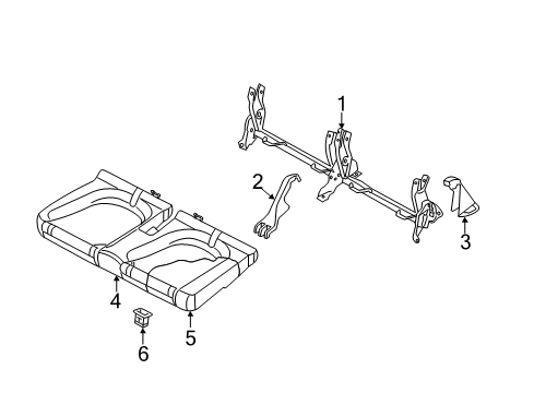 2018 Volkswagen Beetle Rear Seat Components Diagram 4