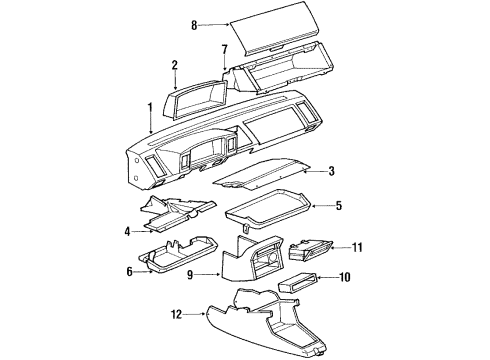 1986 Volkswagen Scirocco Instrument Panel Diagram for 533-857-002-B-3CN