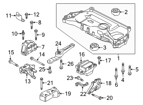 2015 Volkswagen Jetta Engine & Trans Mounting Diagram 4