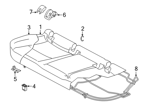 2023 Volkswagen Jetta Rear Seat Components Diagram 2