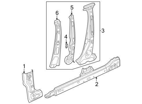 2022 Volkswagen Golf R Center Pillar, Hinge Pillar, Rocker