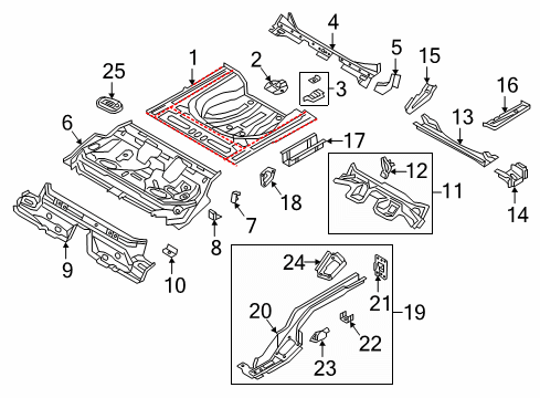 2022 Volkswagen Jetta Rear Floor & Rails