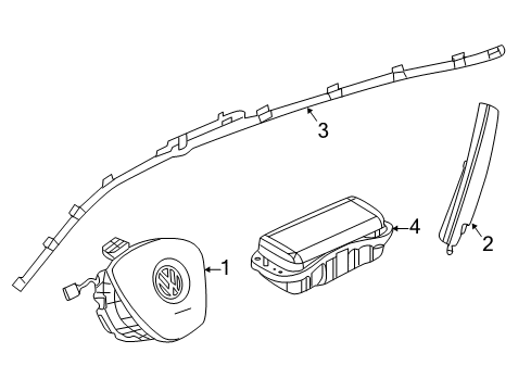 2022 Volkswagen Atlas Air Bag Components Diagram 1