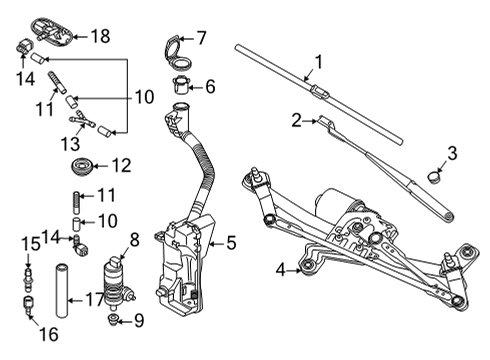 2021 Volkswagen ID.4 Rain Sensor Diagram for 5Q0-955-555-B