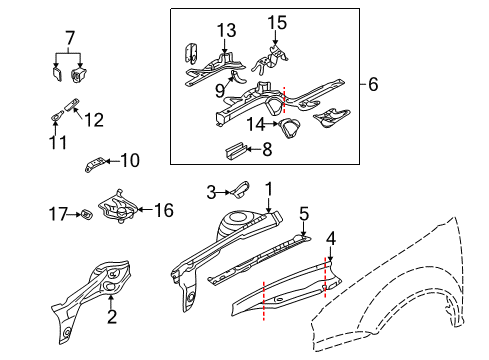 2002 Volkswagen Golf Structural Components & Rails