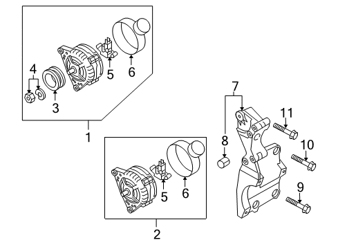 2010 Volkswagen Jetta Alternator Sleeve Diagram for 038-103-139-A