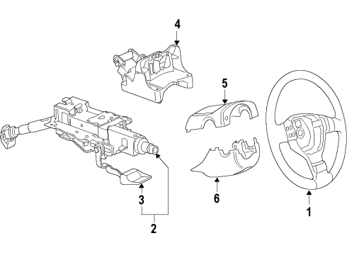 2009 Volkswagen Jetta Steering Column & Wheel, Steering Gear & Linkage Diagram 1