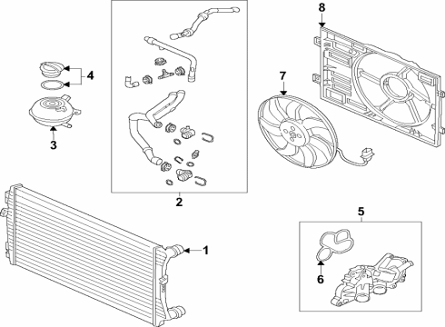 2022 Volkswagen Jetta Cooling System, Radiator, Water Pump, Cooling Fan Diagram 3