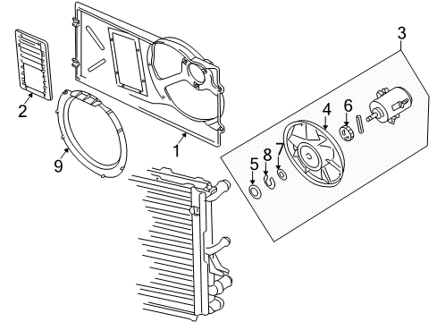 1999 Volkswagen Cabrio Cooling System, Radiator, Water Pump, Cooling Fan Diagram 3