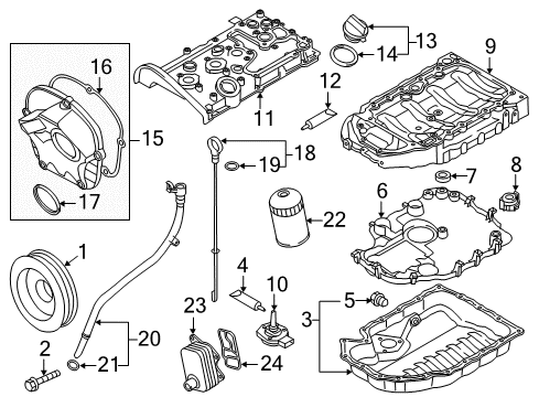 2012 Volkswagen Jetta Engine Parts & Mounts, Timing, Lubrication System Diagram 5