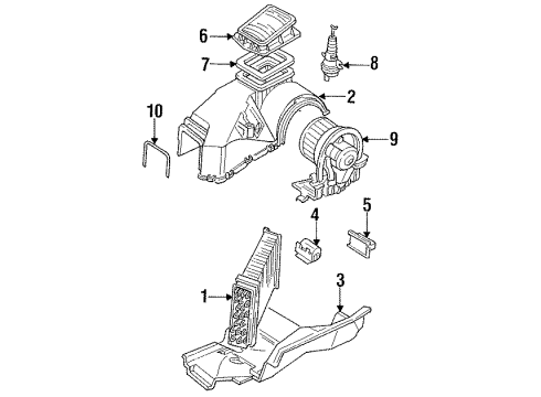 1998 Volkswagen Cabrio A/C Evaporator Components