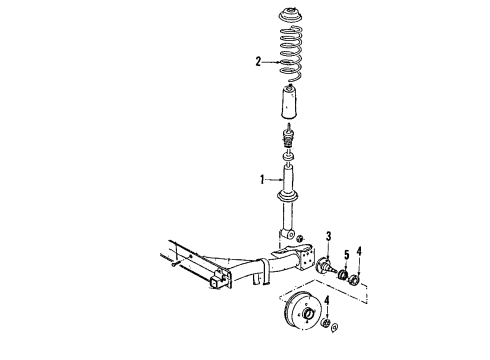 1999 Volkswagen Golf Rear Suspension Components, Stabilizer Bar Diagram 2