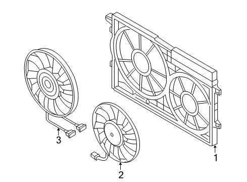 2013 Volkswagen Beetle Cooling System, Radiator, Water Pump, Cooling Fan Diagram 1
