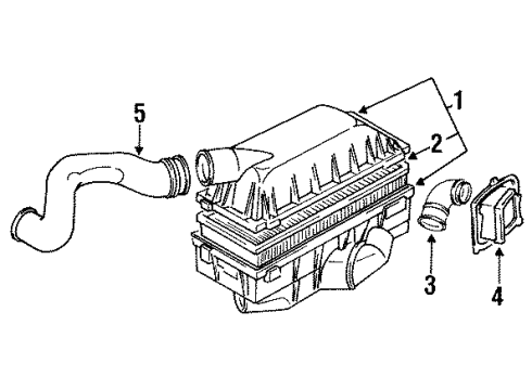 1991 Volkswagen Jetta Air Inlet Diagram for 191-129-607-AM
