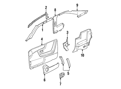 1994 Volkswagen Corrado Pillar Trim Diagram for 535-867-233-A-4FB