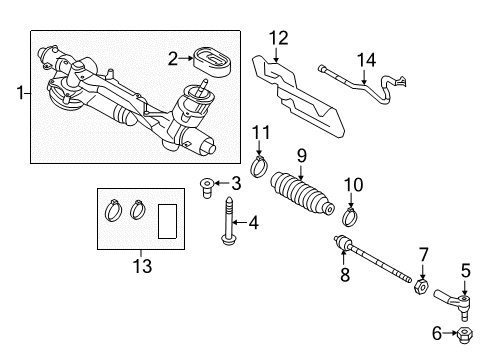 2020 Volkswagen GTI Steering Gear Diagram for 5QM-423-053-B