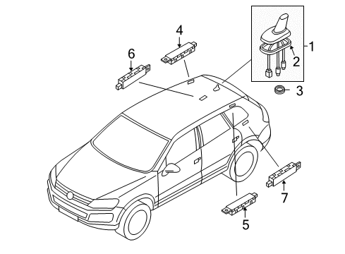 2013 Volkswagen Touareg Antenna & Radio Diagram 1