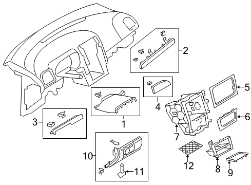 2013 Volkswagen Golf R Cluster & Switches, Instrument Panel Diagram 3