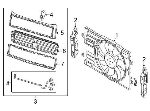 2019 Volkswagen e-Golf Cooling System, Radiator, Water Pump, Cooling Fan Diagram 1