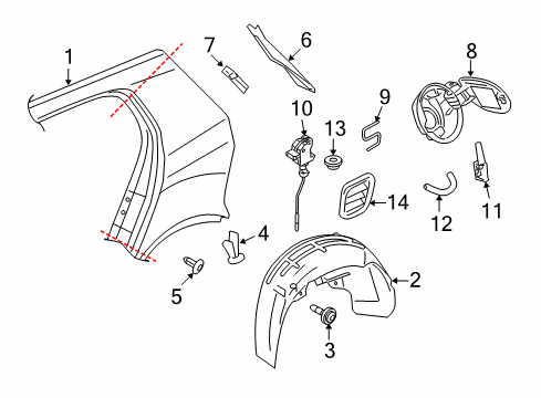2008 Volkswagen Rabbit Fuel Door Diagram 2