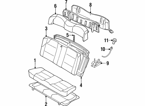 1998 Volkswagen Cabrio Rear Seat Components