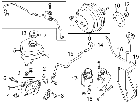 2012 Volkswagen Touareg Booster Assembly Grommet Diagram for 1S0-612-250-A