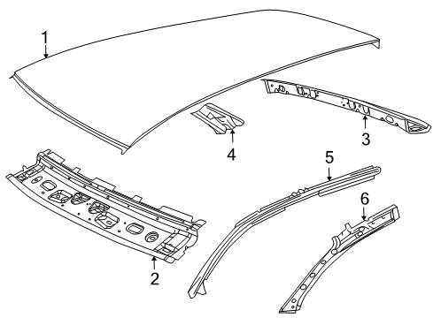 2014 Volkswagen Jetta Roof & Components Diagram 2