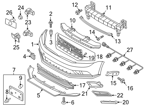 2015 Volkswagen Jetta Front Bumper Diagram 2