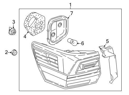 2019 Volkswagen Atlas Tail Lamp Diagram for 3CN-945-207-B