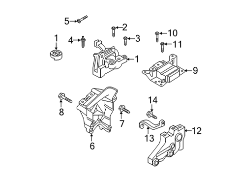 2021 Volkswagen Golf Engine & Trans Mounting Diagram 2