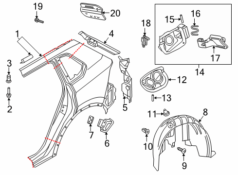 2020 Volkswagen Tiguan Quarter Panel & Components