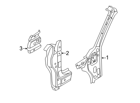 2018 Volkswagen Beetle Hinge Pillar Diagram 1